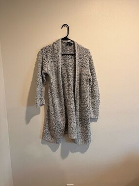 Heather Gray Open-Front Plush Cardigan